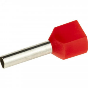 Наконечник-гильза двойная с изолир.фланцем 1 кв.мм красный (НШВИ2) IFD2-1.0-8RD