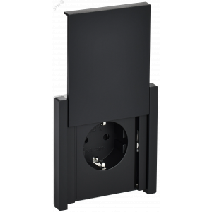 FORTE&PIANO Розетка 1-местная с заземлением с защитными шторками и крышкой винтовое крепление 16А IP44 FP121 черный IEK FP-R16-16-44-K02