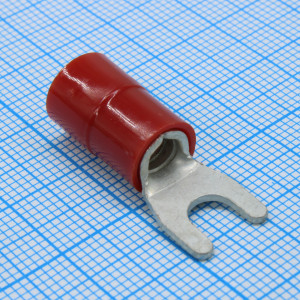 Наконечник кабельный вилочный изолированный НВИн 10-5 серия ПРОФИ, Наконечник кабельный вилочный изолированный с нейлоновой манжетой, сечение 10мм2 под М5