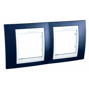 UNICA ХАМЕЛЕОН РАМКА 2-постовая, горизонтальная, БЕЛЫЙ/ ИНДИГО MGU6.004.842