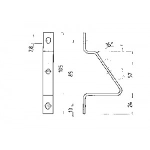 Скоба 9018 H, Угловой кронштейн тип 9018 H, для DIN рейки, с крепежным материалом, металл