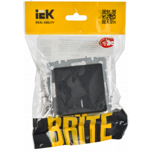 Выключатель 1-кл. СП BRITE ВС10-1-1-БрГ 10А с инд. графит BR-V10-1-10-K53