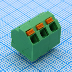 DG246-5.08-03P-14-00A(H), Нажимной безвинтовой клеммный блок 3 контакта. Зажим типа торцевой контакт. Серия DG246