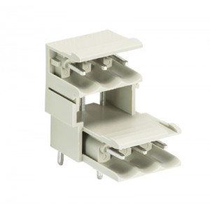 Вилка Wiecon 8113 S E / 3 W OB, Вилочный разъем, 2 этажа, горизонтальный, на плату, шаг: 5.0 мм, 3 полюса, фиксация на плате пайкой, исполнение: без маркировки, 300V, 10А, цвет: серый