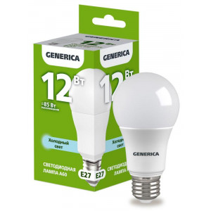 Лампа светодиодная A60 12Вт грушевидная 6500К E27 230В LL-A60-12-230-65-E27-G