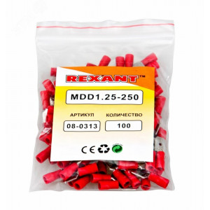 Клемма плоская изол. (штекер) (VM 1.25-250) 08-0313