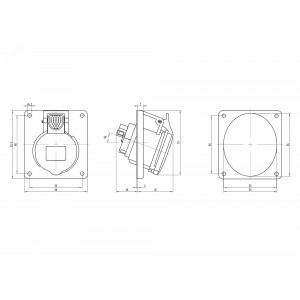 Розетка панельная с наклоном IP44 16А 2P+E 230В DIS4131663
