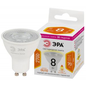 Лампа светодиодная STD LED Lense MR16-8W-827-GU10 GU10 8Вт линзованная софит тепл. бел. свет Б0054941