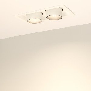 Светильник LTD-PULL-S110x210-2x10W Warm3000 (WH, 24 deg, 230V) 031362, Встраиваемый поворотный выдвигающийся светильник для потолка. Светодиоды 2x10W, цвет БЕЛЫЙ ТЕПЛЫЙ 3000K, св.поток 1900лм, угол 24°, RA>90. Корпус белый. Мощность 20Вт, питание AC220-240V. Размеры WxLxH 112x210x127мм. Установка в отверстие 100x195мм