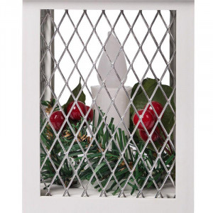 Декоративный фонарь со свечкой, белый корпус, размер 10,5х10,5х24 см, цвет ТЕПЛЫЙ БЕЛЫЙ 513-042