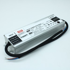 HLG-240H-C2100A, AC-DC, 249.9Вт, IP65, вход 90…305В AC, 47…63Гц/127…431В DC, ККМ, выход 59…119В/2100мА, рег. выход 1050…2100мА, изоляция 3750В AC, в кожухе 244.2х68х38.8, -40…+70°С