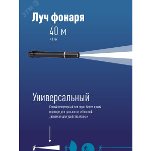 Фонарь ручной 0.5ВтLED 2xAAА корпус алюминий зажим для крепления KOS106B