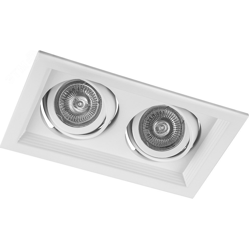 Изображение товара Светильник ИВО-2х50w G5.3 поворотный прямоугольный белый для помещений