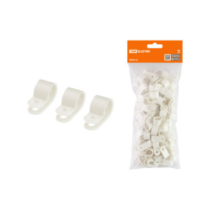 Скоба нейлоновая крепежная СКН-5 белая (100 шт) SQ0514-0201