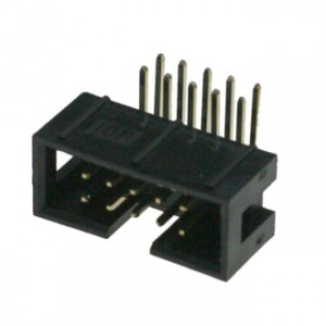 BH-10R  (IDC-10MR), IDC разъем, вилка на плату угловая двухрядная 10pin(2x5)., шаг 2.54мм