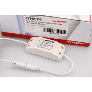 Светодиодная панель LT-R200WH 16W Warm White 120deg 016574, Стеклянная круглая панель 16Вт / ТЕПЛЫЙ БЕЛЫЙ 2700-3000K / 1215лм / 120°. Размер 200х45мм (в отверстие 160мм). Корпус белый. Питание от сети 230VAC, драйвер в комплекте 300mA 45-65V. Диапазон рабочих температур -10°..+40°C. Для помещений.