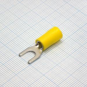 SV5.5-5  Yellow, наконечник кабельный вилочный с изоляцией d=5.3мм, сеч. пров.4.0-6.0мм2