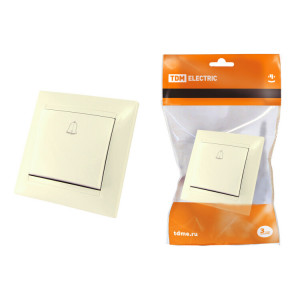 Кнопка звонковая 6А сл. кость "Лама" SQ1815-0108