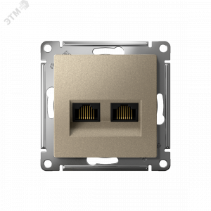 Розетка компьютерная 2-м AtlasDesign RJ45 кат.5E механизм шампань SE ATN000585