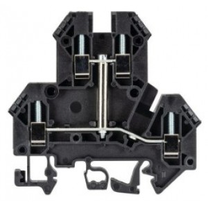 Этажная клемма WKN2,5E/U VB SW, Этажная клемма, 2 этажа, межэтажная перемычка, тип фиксации провода: винтовой, номинальное сечение: 2,5 мм кв., 24A, 500V, ширина: 5 мм, цвет: черный, тип монтажа: DIN35