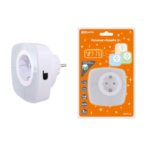 Ночник "Комбо 2", 12LED, 55 лм/Вт, дат. освещ., 220 В, SQ0357-0028