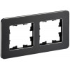 BRITE Рамка 2-мест. РУ-2-1-Бр металл черн. RE BR-M22-M-01-K02
