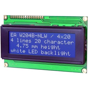 EA W204B-NLW, Модули сивольных ЖК-дисплеев и комплектующие Blueline dotmatrix 1x16..4x40