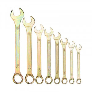 Набор ключей комбинированных (8-11, 13, 14, 17, 19мм), 8 шт, желтый цинк 12-5842-2