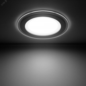 Светодиодный встраиваемый светильник круглый с декоративным стеклом, 12W 4000K 947111212