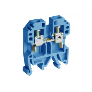 Проходная клемма USK-6(BU), Проходная клемма, тип фиксации провода: винтовой, номинальное сечение: 6 мм кв., 41A, 800V, ширина: 8 мм, цвет: синий, тип монтажа: DIN35