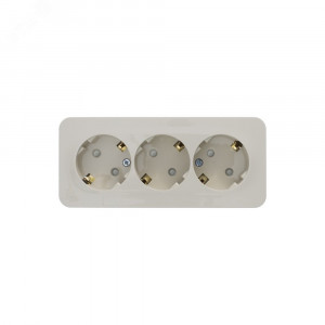 Розетка 3-м ОП Blanca 16А IP20 250В с заземл. защ. шторки с изолир. пластиной беж. SE BLNRA011317