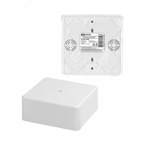 Коробка распаячная КР 100х100х44 ОП белая, IP40, инд. штрихкод SQ1401-0909