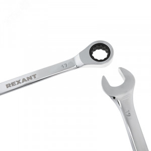 Набор ключей комбинированных трещоточных (8, 10, 13, 17, 19мм), 5 шт, CrV, зеркальное хромирование 12-4841-1