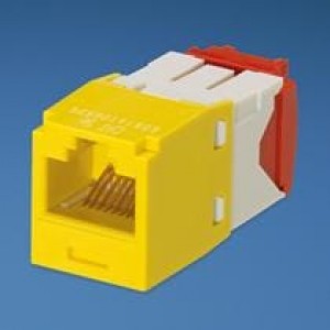CJ5E88TGYL, Модульные соединители / соединители Ethernet CAT5E 8P8WIRE JACK MINI-COM YELLOW