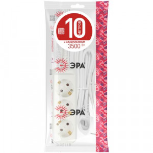 Удлинитель 3х10м с заземл. 16А IP20 U-3e-10m-3х1 ПВС 3х1 Б0028373