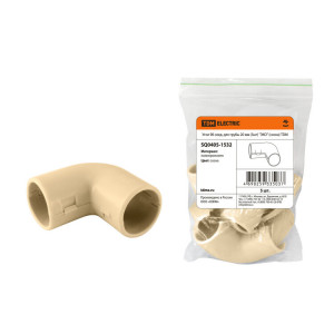 Угол 90 соед. для трубы 20 мм (5шт) "ЭКО" (сосна) SQ0405-1532