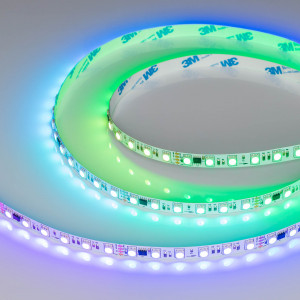 Лента DMX-B72-10mm 24V RGB-PX6 (16 W/m, IP20, 5060, 5m) 037869, Светодиодная лента DMX-B72, открытая IP20, микросхема UCS512. Светодиоды SMD 5060, 72шт/м (360шт на 5 м), 1 pixel = 6 LED, белая плата, ширина 10мм, скотч 3М. Цвет RGB, угол 120°. Питание 24 В, мощность 16 Вт/м (80 Вт на 5 м). Размеры 5000x10x2 мм. Мин.от