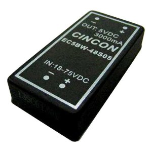 EC5BW-24S05, Преобразователи постоянного тока в постоянный с изоляцией DC-DC Converter, 15 Watt, 4:1 Input Range, 9-36VDC Input, 5VDC Output, 2.00x1.00x0.40"