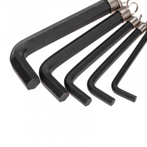 Набор ключей имбусовых HEX KRANZ 1,5-10 мм, CrV, 10 шт., оксидированные, на кольце KR-12-5201