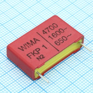 FKP1T014705D00JSSD, Конденсатор металлоплёночный полипропиленовый 0.0047uF ±5% 1600VDC/650VAC (26.5 X 7 X 16.5mm) радиальный 22.5mm россыпь