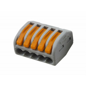 222-415 Универсальная клемма, 5-проводная, серая (0,08-2,5/4 мм?) (40 шт/уп) WAGO 07-5155