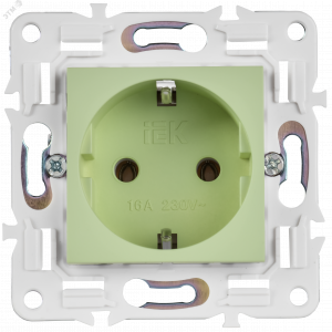 SKANDY Розетка с заземлением без защитных шторок 16А SK-R05G мятный IEK SK-R11-16-K06