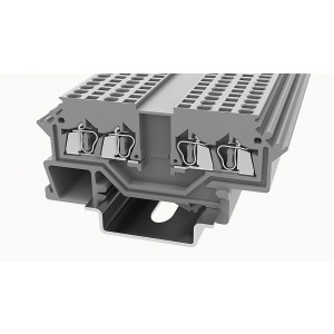 Проходная клемма WS1.5-QU-LD-01P-11-00Z(H), Проходная клемма, 4 точки подключения, тип фиксации провода: пружинный, номинальное сечение: 1.5 мм кв., 18A, 800V, ширина: 4 мм, цвет: серый, тип монтажа: DIN35