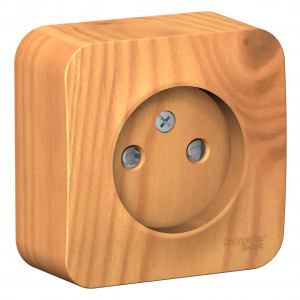 BLANCA Розетка наружная без заземления со шторками изолированный плоский, 16А, 250В, ясень BLNRA001115