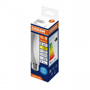 Лампа светодиодная 10Вт 806Лм 2700К Е27 свеча 170-250В OSRAM LONG LIFE 4099854186783