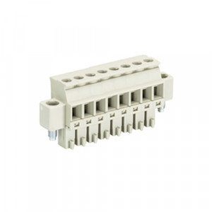 Розеточный разъем на кабель 8813 B/8 VR, Розеточный разъем, прямой, на кабель, шаг: 3.81 мм, 8 полюсов, фиксация провода винтовая, исполнение: с маркировкой, 250V, 8А, цвет: серый