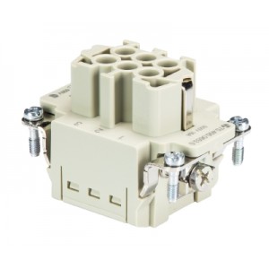 Розеточная контактная вставка 70.405.0653.0, Розеточная контактная вставка, Push-in фиксация, 6 полюсов + PE, типоразмер 6B, 500V, 16A, сечение обслуживаемых проводников 0,14-2,5 мм кв, тип покрытия контактов: серебро,