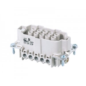 Розеточная контактная вставка 72.300.1053.0, Розеточная контактная вставка, винтовая фиксация, 10 полюсов + PE, типоразмер 10B, 690V, 16A, сечение обслуживаемых проводников 0,5-2,5 мм кв, тип покрытия контактов: олово