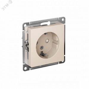 Розетка 1-м СП AtlasDesign 16А IP20 с заземл. защ. шторки механизм беж. SE ATN000245