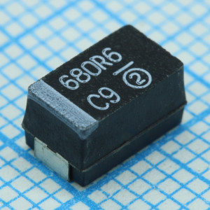 TR3E687M6R3C0100, ЧИП-конденсатор танталовый 680мкФ 6.3В типоразмер E ±20% (7.3х4.3х4мм) выводы внутрь SMD 7343-43 0.1Ом 125°С лента на катушке